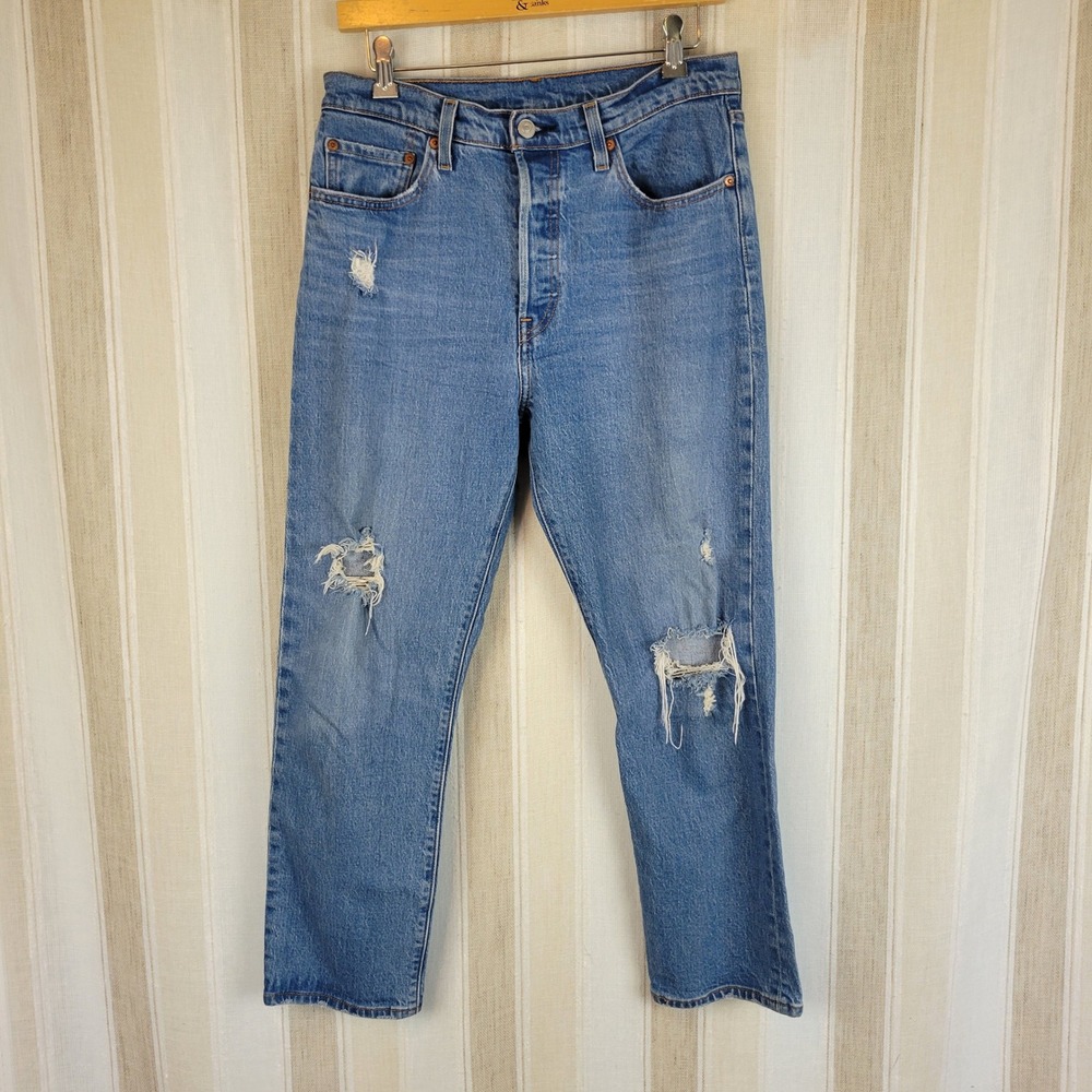 Levi's‎ Button Fly 501 Jeans Blue Size W29 L26 Cotton Blend